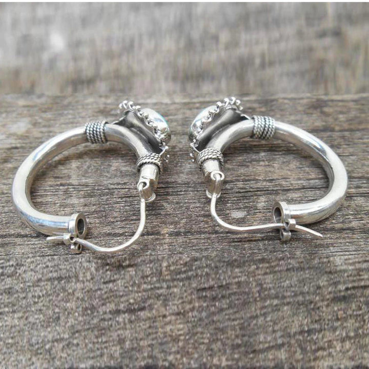 Elegáns Sterling Ezüst Türkiz Fülbevalók