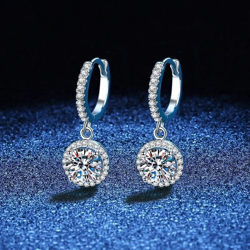 Sterling ezüst 1 karátos moissanite fülbevalók