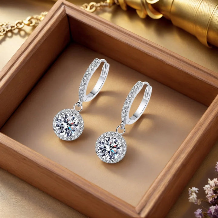 Sterling ezüst 1 karátos moissanite fülbevalók
