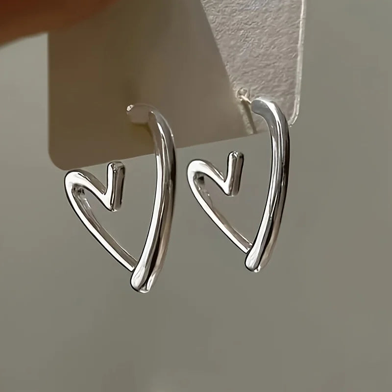 Elegáns Szív Alakú Rózsa Arany Fülbevalók