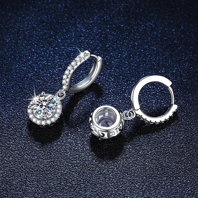 Sterling ezüst 1 karátos moissanite fülbevalók