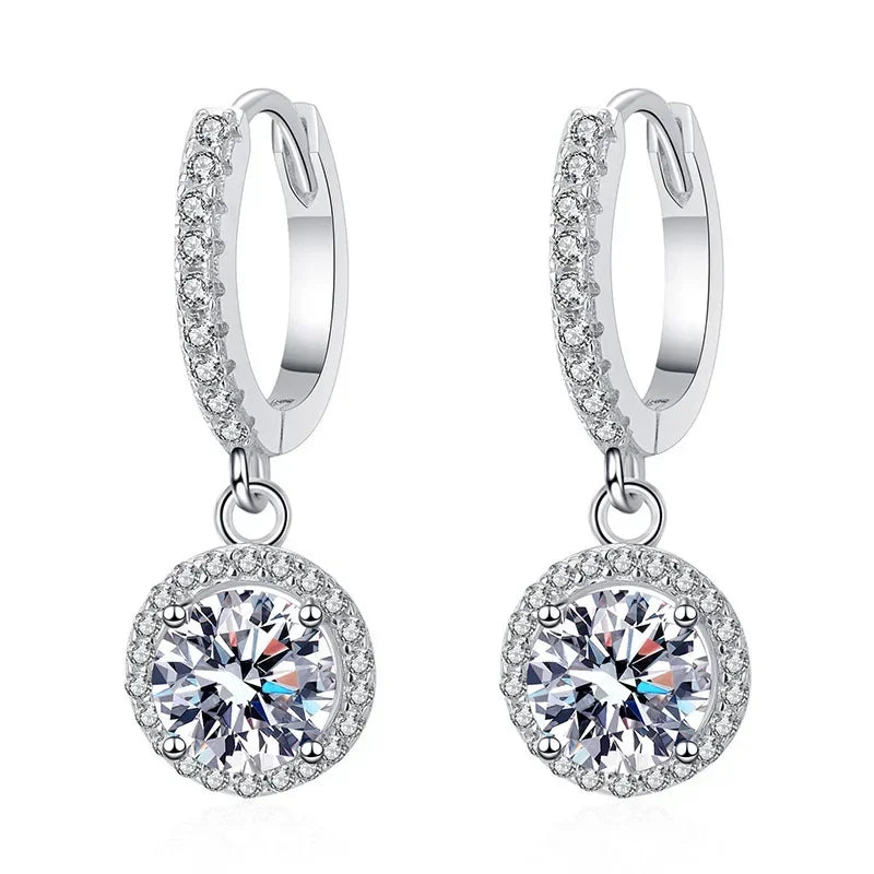 Sterling ezüst 1 karátos moissanite fülbevalók