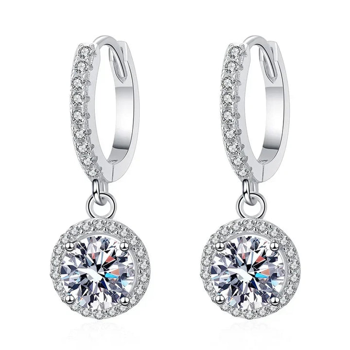 Sterling ezüst 1 karátos moissanite fülbevalók