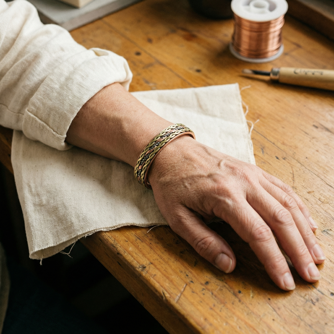 Réz fonott karkötő