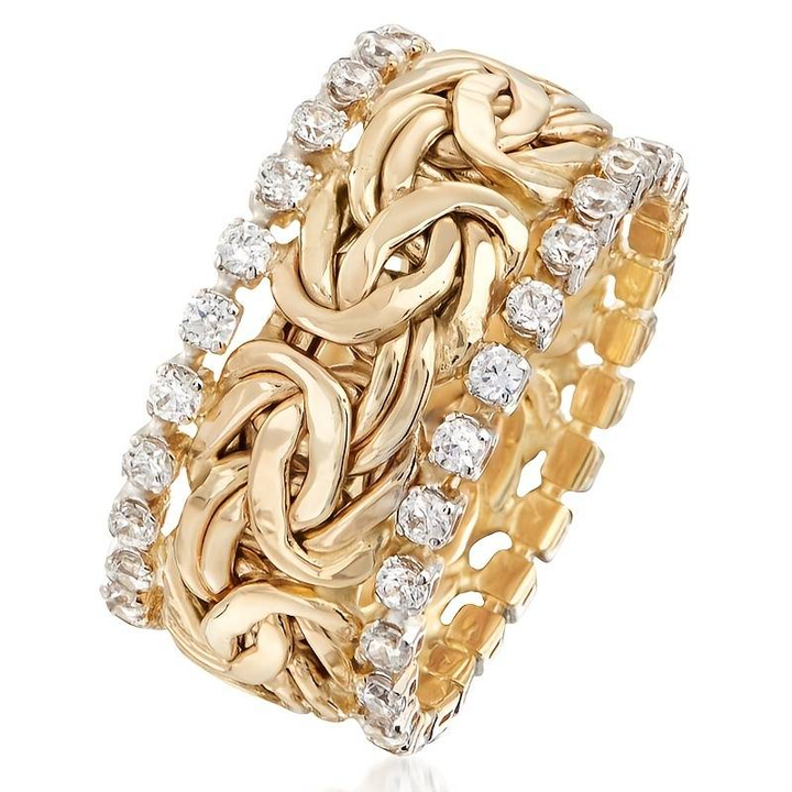 Aranyozott Vintage Gyűrű Zirconia Kővel