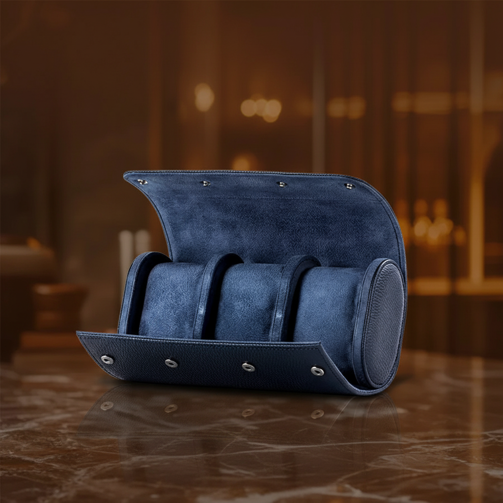 Watch Roll Case on Dark Marble